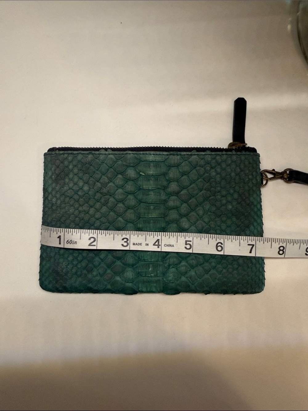 Green Python Wristlet Pouch - Picture 4 of 7
